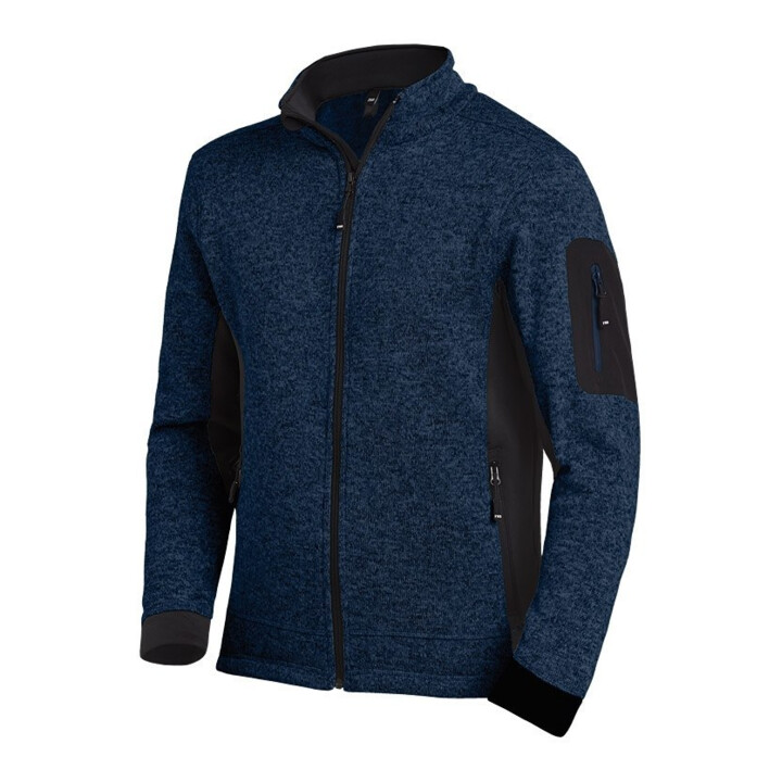 FHB Herenjack CHRISTOPH gebreid fleece marine-zwart 5XL