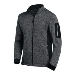FHB Herren-Jacke CHRISTOPH Strick-Fleece anthrazit-schwarz S