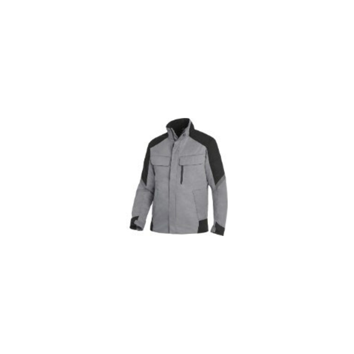 FHB Jacke Frank, Softshell, Gr. M, grau/schwarz