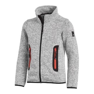 FHB Kinder-Jacke MATS Strick-Fleece grau 122/128