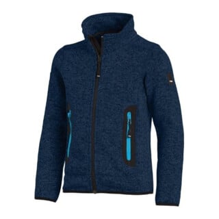 FHB Kinder-Jacke MATS Strick-Fleece marine 110/116