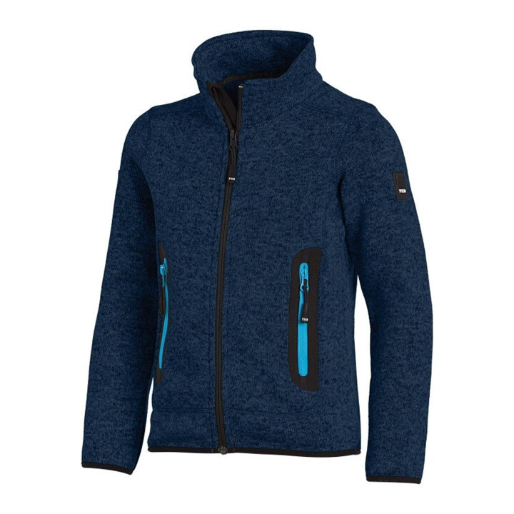 FHB Kinder-Jacke MATS Strick-Fleece marine 134/140