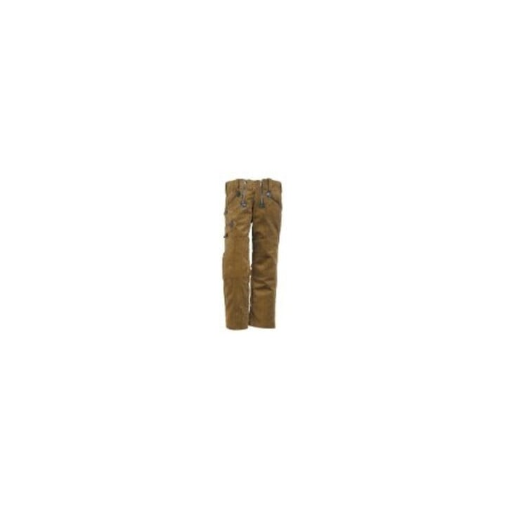 FHB Pantalon d'artisan enfant AUGUST olive-brun 116 velours fin en fil retors