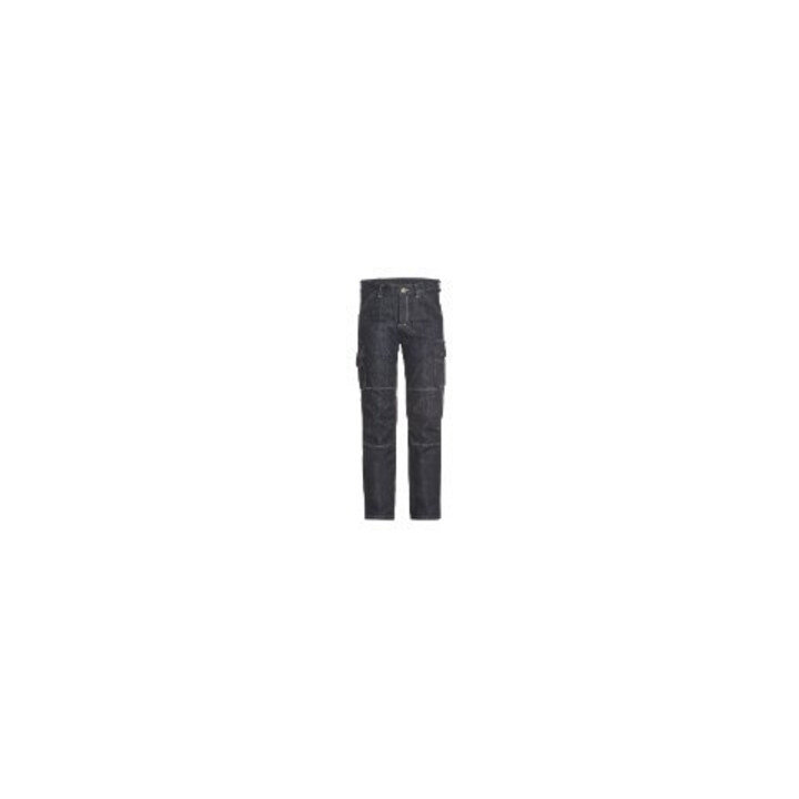 FHB Pantalon de travail WILHELM noir-bleu en jean stretch 50
