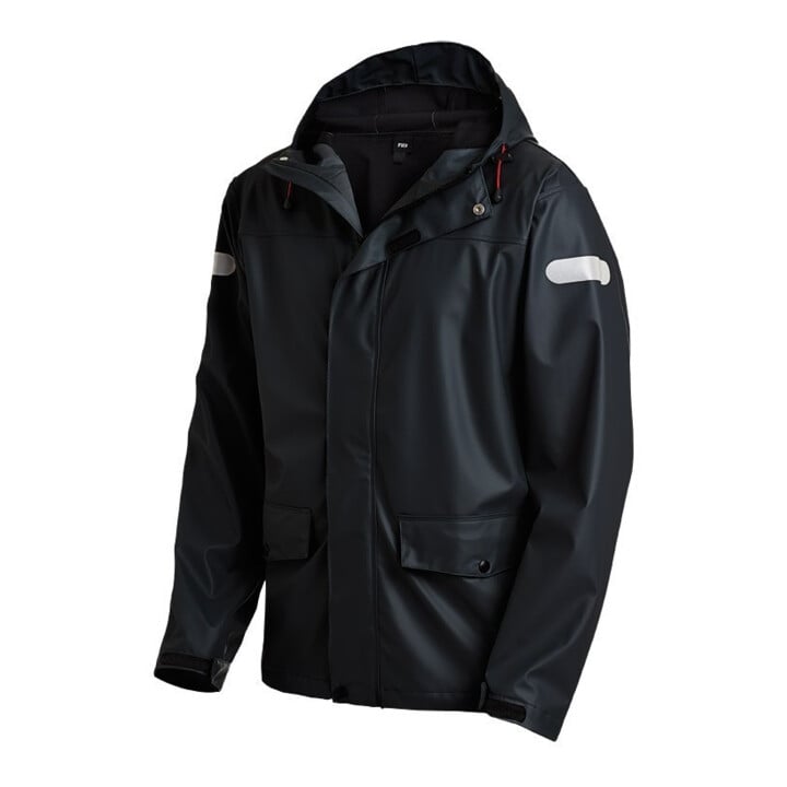 FHB Regenjacke RAINER schwarz XL PU-Strech EN 343
