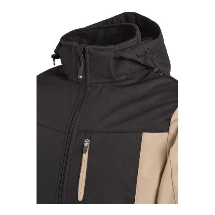 FHB Softshell-Jacke JANNIK beige-schwarz 5XL