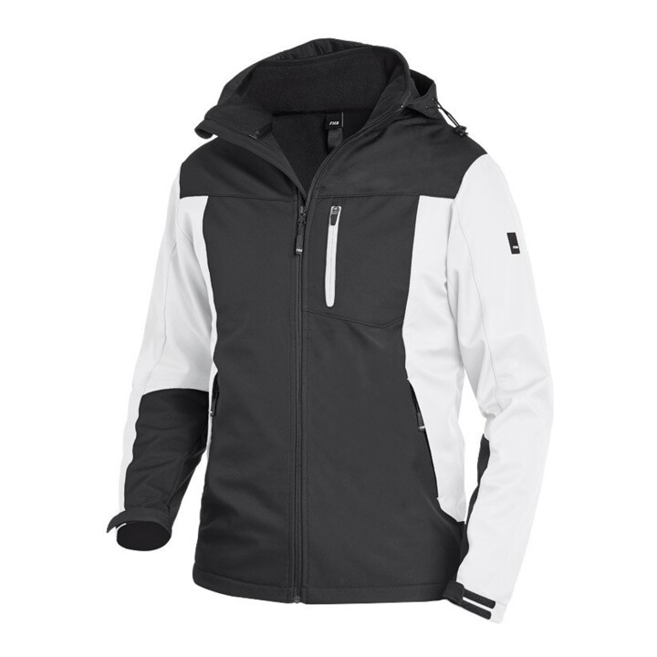 FHB Softshell-Jacke JANNIK weiß-anthrazit 4XL