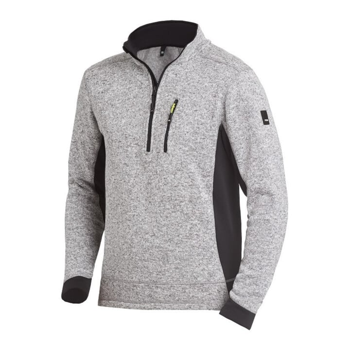 FHB Troyer PATRICK Strick-Fleece grau-schwarz L