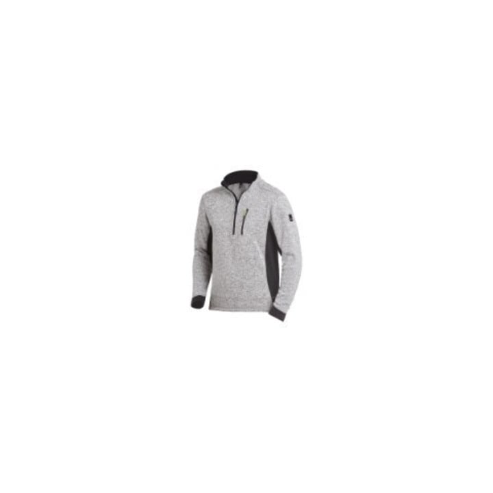 FHB Troyer PATRICK Strick-Fleece grau-schwarz S