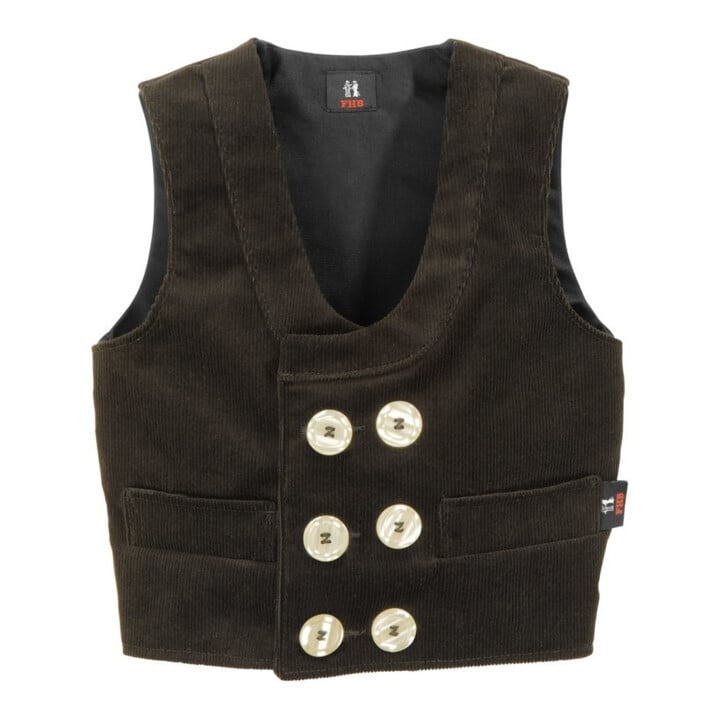 FHB Veste d'artisan enfant DAVID noire 152 velours fin en fil retors