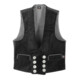 FHB Veste de corporation FRITZ noire 48 Trenkercord triple fil avec cuir véritable