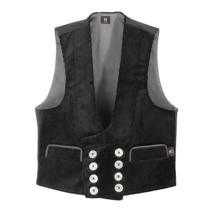 FHB Veste de corporation FRITZ noire 54 Trenkercord triple fil cuir véritable