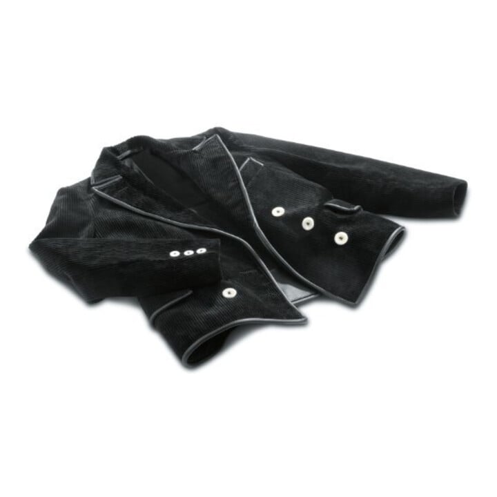 FHB Veste de corporation GERHARD noire 106 Trenkercord triple fil avec cuir véritable