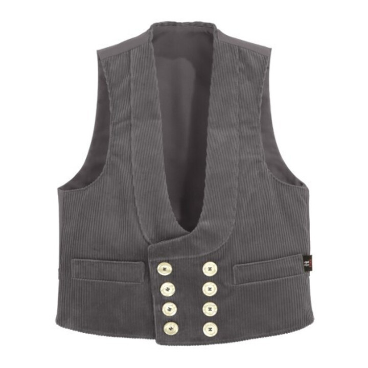 FHB Veste de corporation HEINER en velours côtelé Trenkercord gris 50