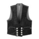 FHB Veste de guilde FRITZ 66 noire Trenkercord triple fil avec cuir véritable