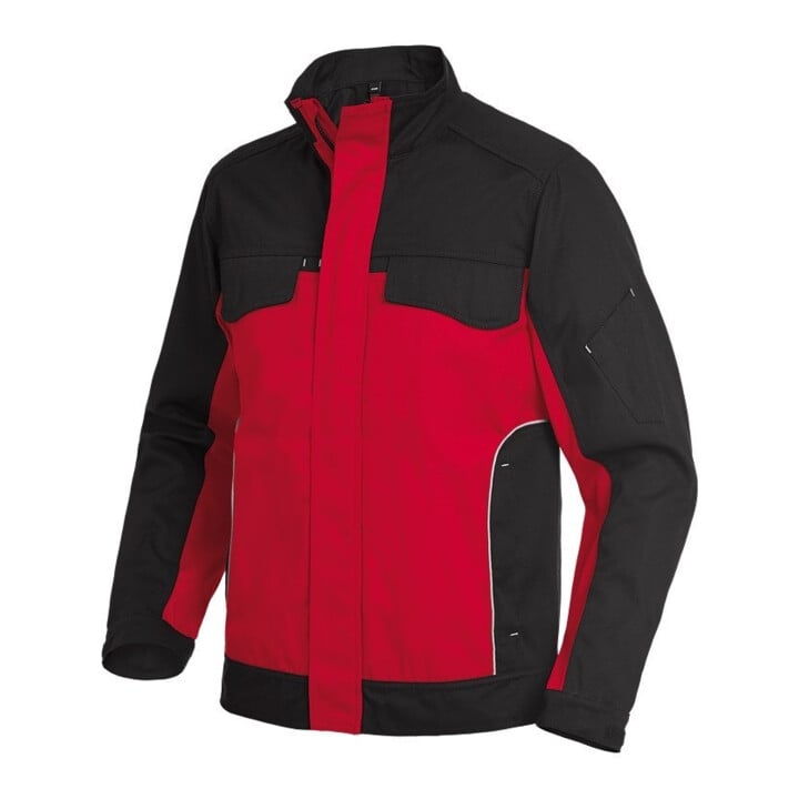 FHB Veste de travail ERNST rouge-noir S