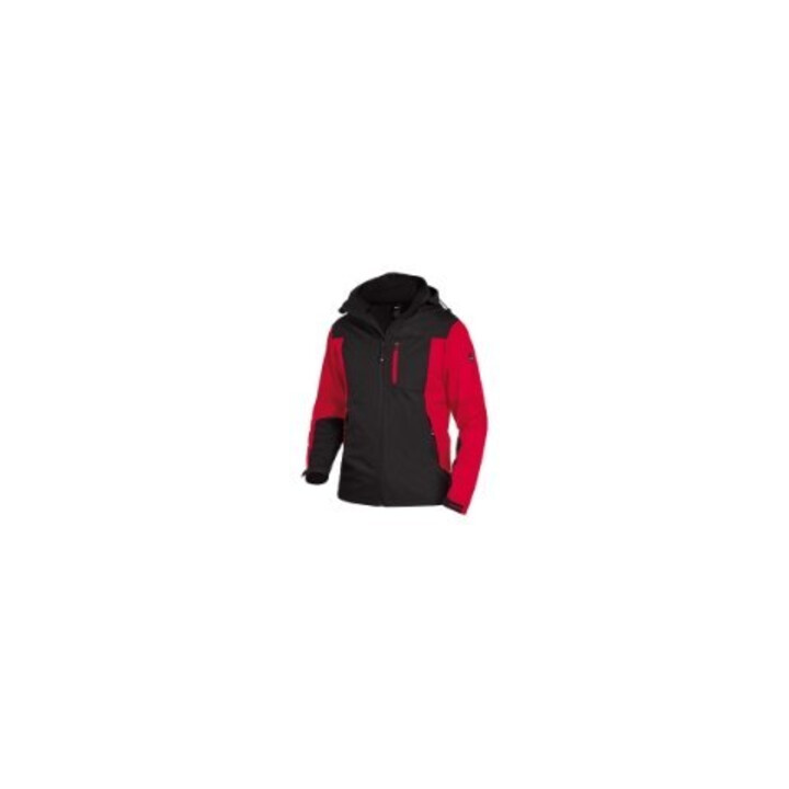 FHB Veste softshell JANNIK rouge-noir 2XL
