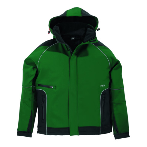 FHB WALTER Softshell-Jacke grün-schwarz Gr. M