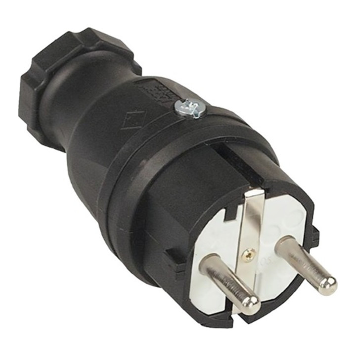 Schutzkontaktstecker 10-/16 A 250 V noir IP44 caoutchouc