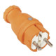 Schutzkontakt-Stecker 10/16 A 250 V orange IP44 caoutchouc