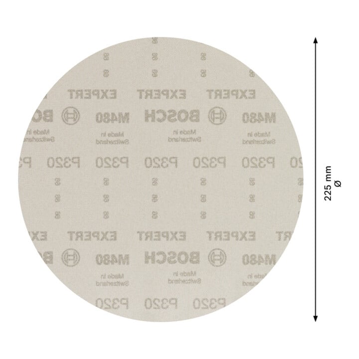 Filet de ponçage Bosch Expert M480 pour ponceuse de cloisons sèches, 225 mm, G 320