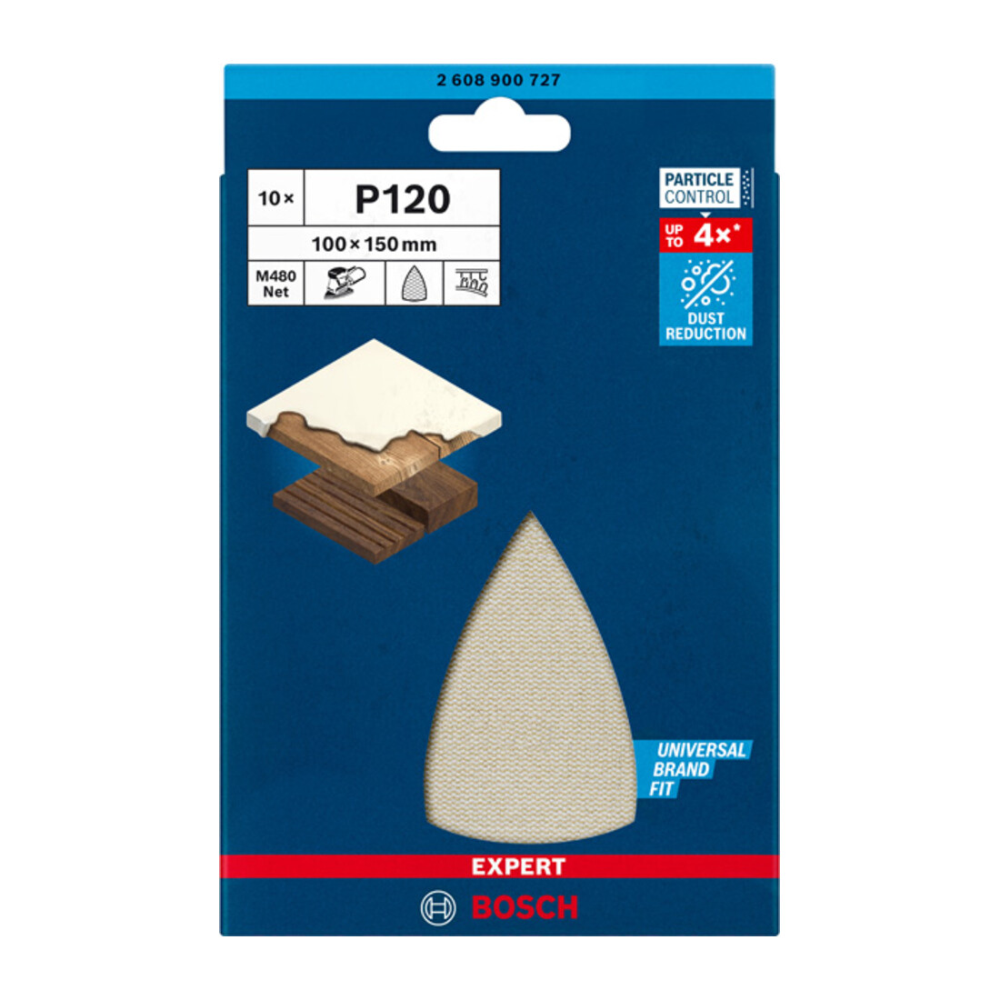 Filet de ponçage Bosch Expert M480 pour ponceuse delta, 100 x 150 mm, G 120