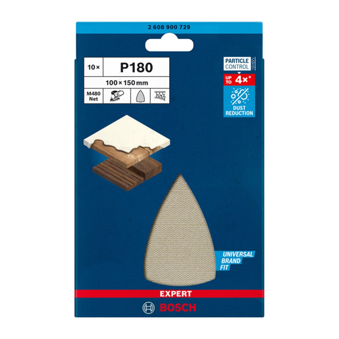 Filet de ponçage Bosch Expert M480 pour ponceuse delta, 100 x 150 mm, G 180
