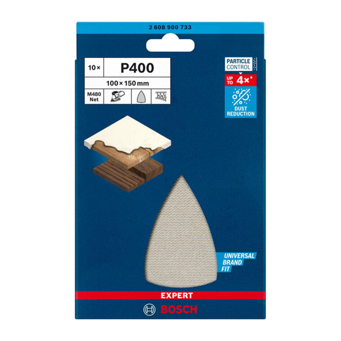 Filet de ponçage Bosch Expert M480 pour ponceuse delta, 100 x 150 mm, G 400