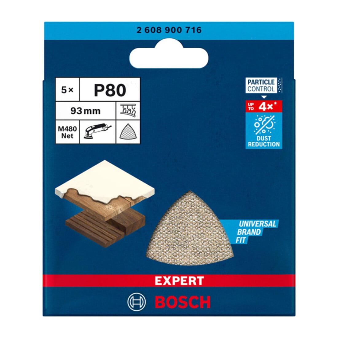 Filet de ponçage Bosch Expert M480 pour ponceuse Delta, 93 mm, G 80
