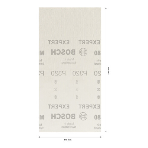 Filet de ponçage Bosch Expert M480 pour ponceuse orbitale, 115 x 230 mm, G 320