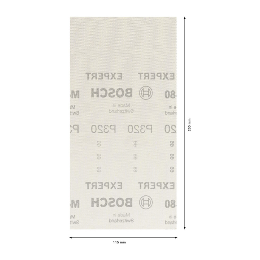 Filet de ponçage Bosch Expert M480 pour ponceuse orbitale, 115 x 230 mm, G 320