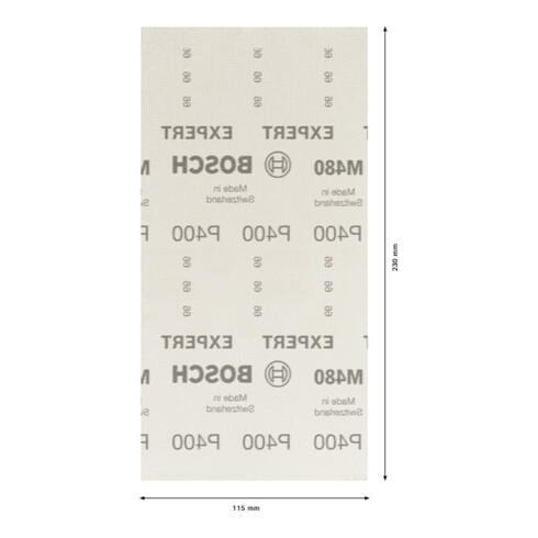 Filet de ponçage Bosch Expert M480 pour ponceuse orbitale, 115 x 230 mm, G 400
