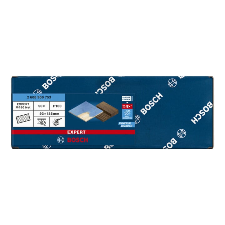 Filet de ponçage Bosch Expert M480 pour ponceuse orbitale, 93 x 186 mm, G 100