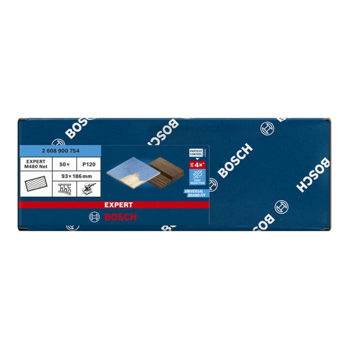 Filet de ponçage Bosch Expert M480 pour ponceuse orbitale, 93 x 186 mm, G 120