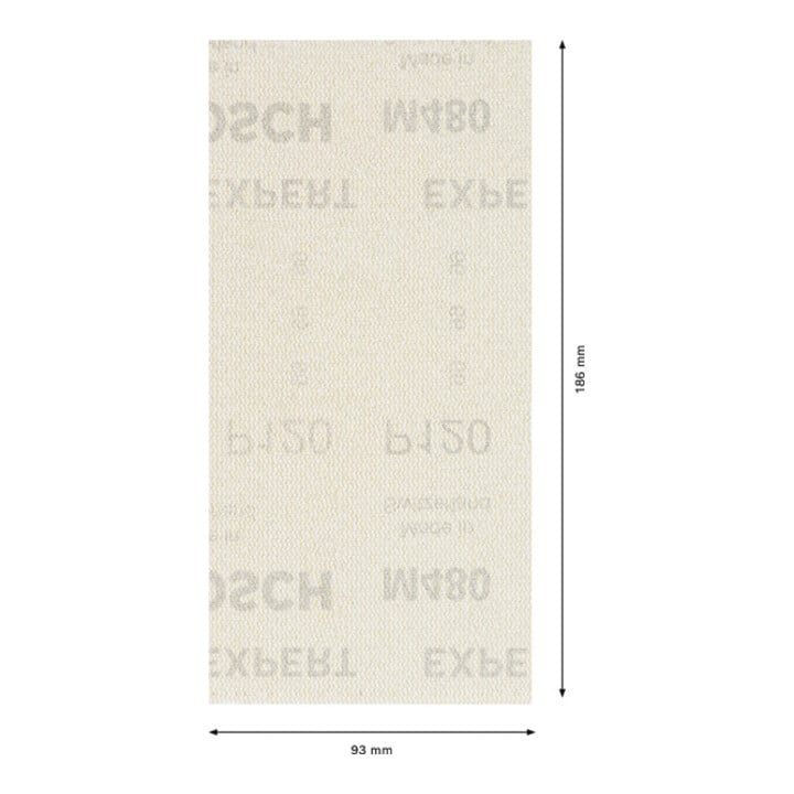 Filet de ponçage Bosch Expert M480 pour ponceuse orbitale, 93 x 186 mm, G 120
