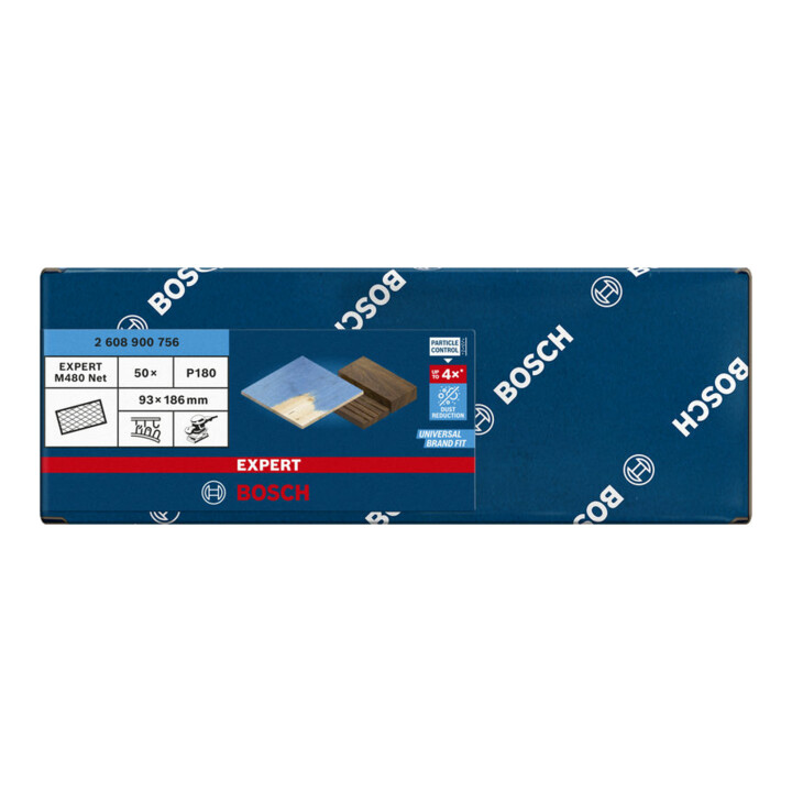 Filet de ponçage Bosch Expert M480 pour ponceuse orbitale, 93 x 186 mm, G 180