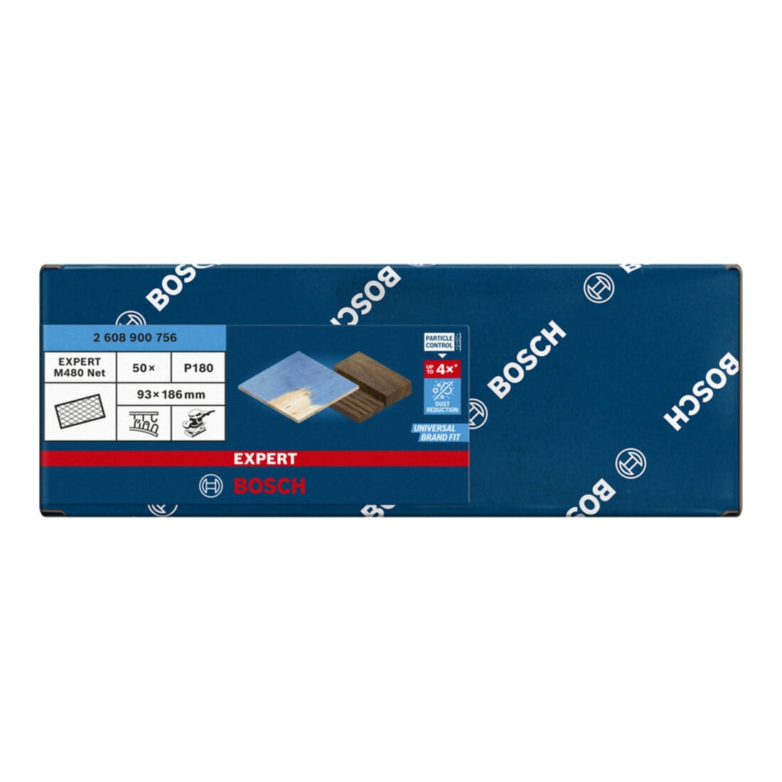 Filet de ponçage Bosch Expert M480 pour ponceuse orbitale, 93 x 186 mm, G 180