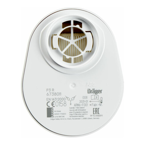 Filtre à baïonnette Dräger A2 P3 R D, 1 paire