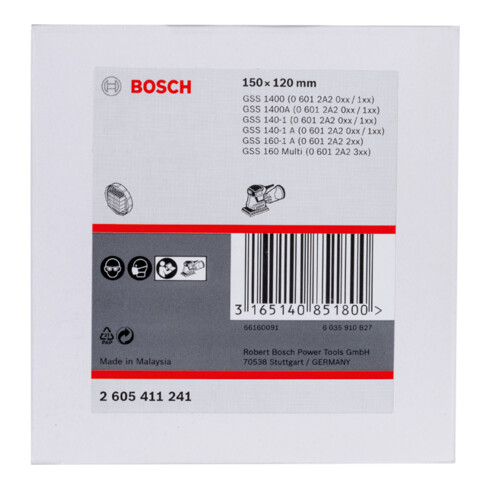 Filtre de boîte à poussière Bosch 150 x 120 mm version noire