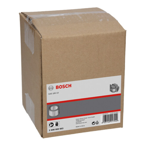Filtre plissé, Bosch surface filtrante 2 375 cm², 125 x 155 mm, accessoire pour GAS 18V-10 L