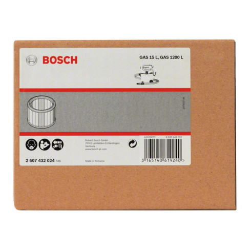 Filtre plissé Bosch Surface filtrante 3000 cm ², 139 x 185 mm Accessoires pour GAS 15 L