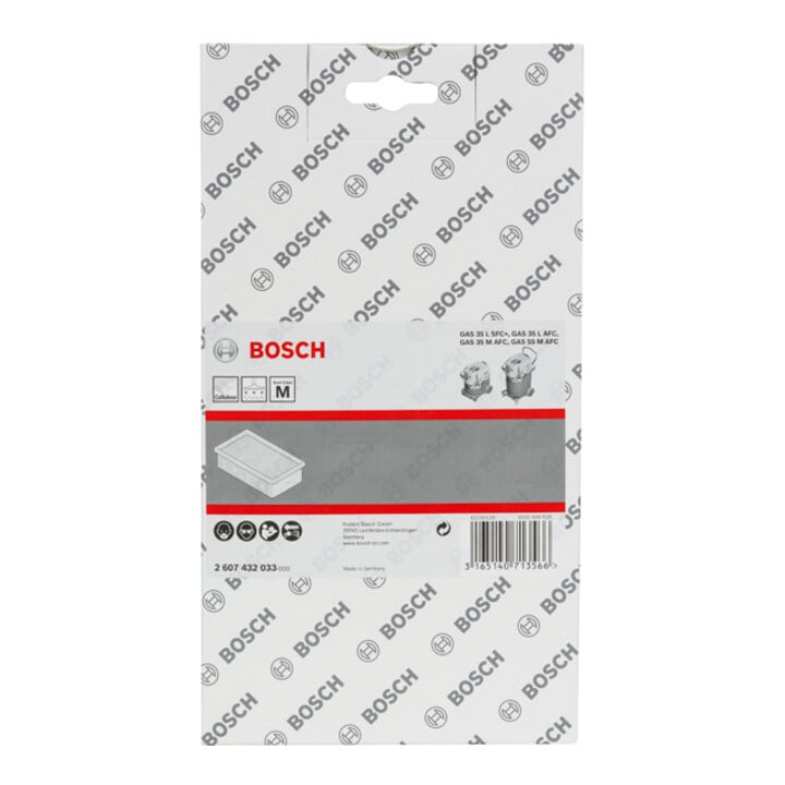 Bosch Nass-/Trockensauger GAS 55 M AFC 06019C3300 + Flachfaltenfilter, Zellulose, 6150 cm², 240 x 140 x 56 mm