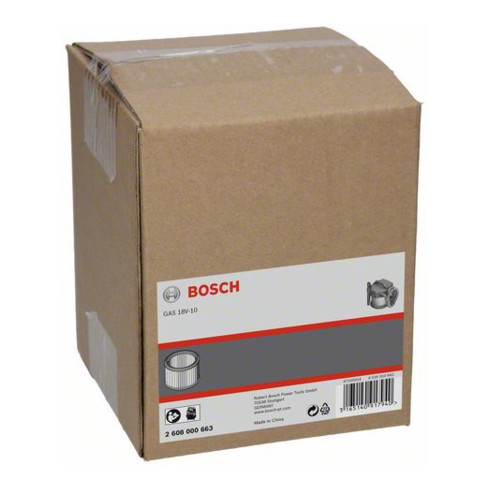 Bosch Filtro plissettato superficie del filtro 2375 cm², 125 x 155 mm accessori per GAS 18 V-10 l