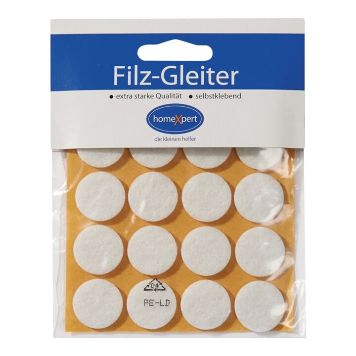 Filzgleiter 17mm Filz weiß selbstkl.