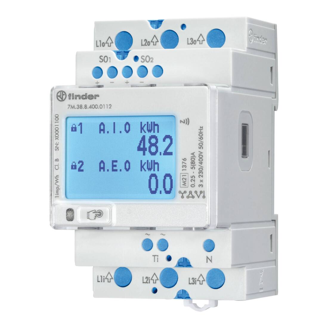 Finder Compteur d’énergie multifonction 7M.38.8.400.0112