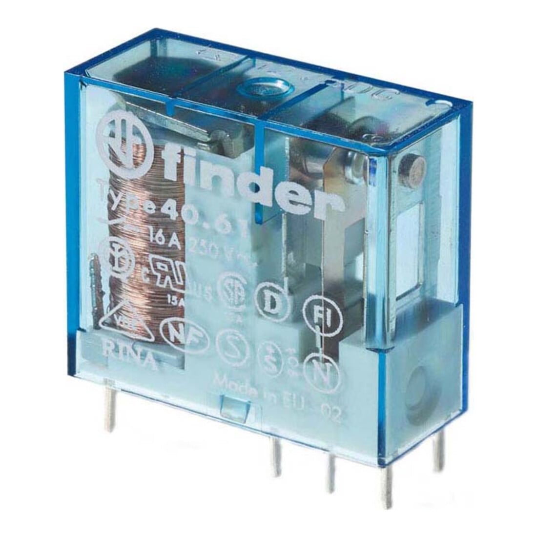 Finder Connecteur à broches/imprimé 24VDC 1W16A verrouillage 5mm AgSnO2Kont. 40.61.9.024.4000