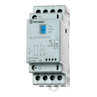 Finder Contacteur d'installation 230VAC/DC, 4S, LED 22.34.0.230.4340