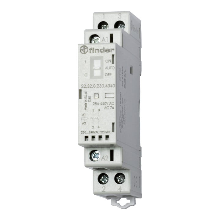 Finder Installationsschütz 230VAC/DC,2S,LED 22.32.0.230.4340