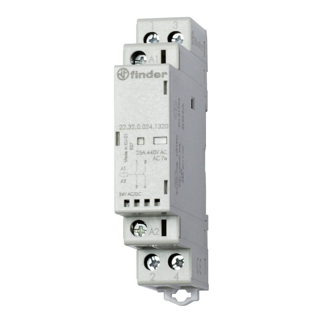 Finder Installationsschütz 24VAC/DC,2S,LED 22.32.0.024.4320
