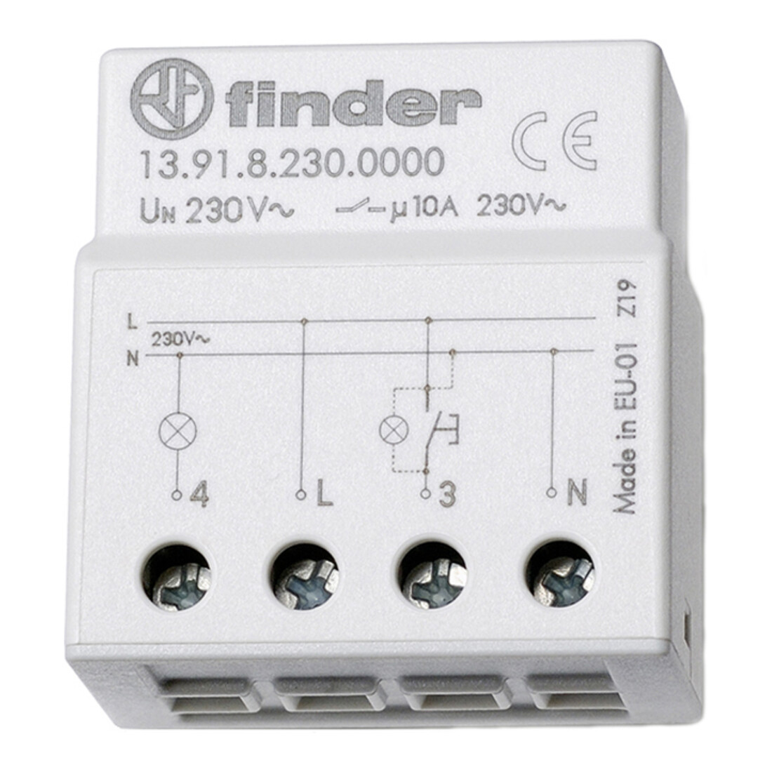 Finder Interrupteur à impulsion 1S 10A 230VAC 13.91.8.230.0000
